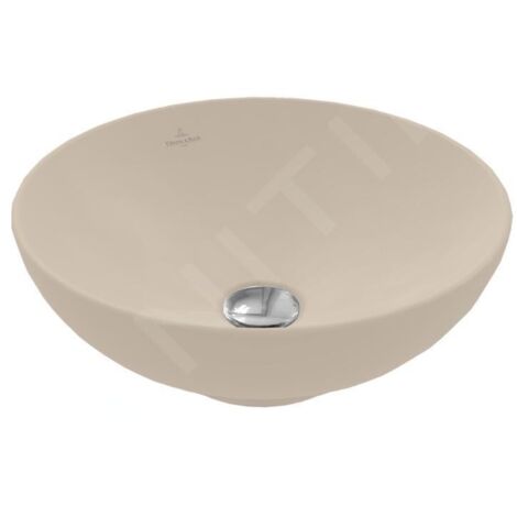 Vasque ronde à poser VILLEROY ET BOCH Loop and Friends non meulé Almond CeramicPlus 42 x 42 (1/5)