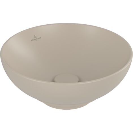 Vasque ronde à poser VILLEROY ET BOCH Loop and Friends non meulé Almond CeramicPlus 38 x 38 (1/5)