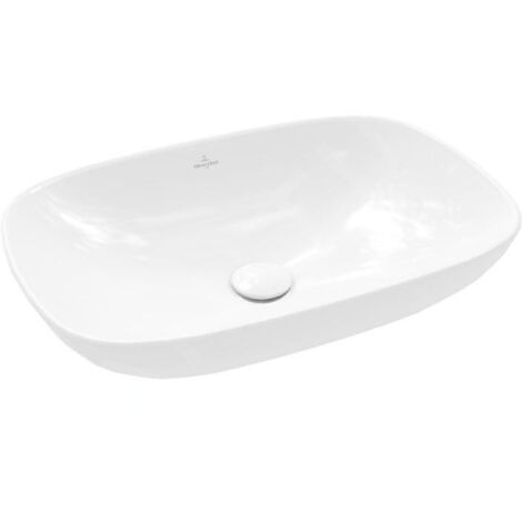 Vasque rectangle à poser VILLEROY ET BOCH Loop and Friends non meulé 62 x 42 Blanc CeramicPlus sans trop plein (1/5)