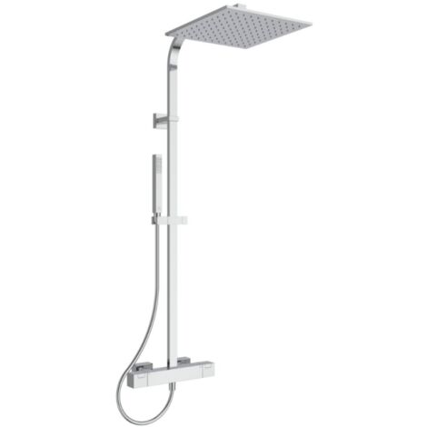 Ideal Standard – Colonne de douche thermostatique – Finition chrome brillant – Poignée latérale rotative – Douchette et douche de tête ajustables (1/5)