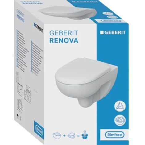 Pack Wc suspendu Geberit sans bride modèle court Sigma01 blanc