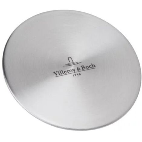 Villeroy & Boch – Cache bonde évier en acier inoxydable massif – Diamètre 9 cm – Système de vidage élégant – Longueur 11,8 cm – Largeur 9,9 cm