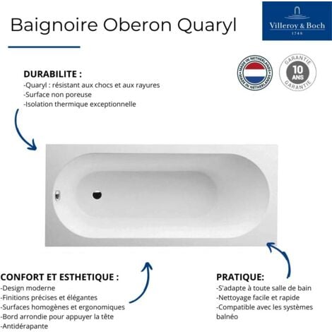 Baignoire Droite X Villeroy Et Boch Oberon Solo Quaryl