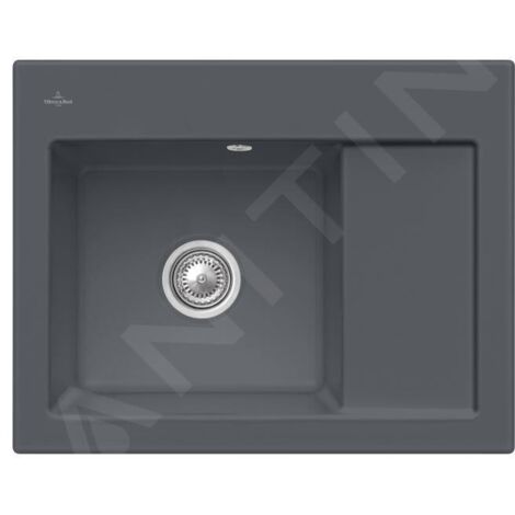 Villeroy & Boch Subway 45 - Évier en céramique 65x51 cm, CeramicPlus, Graphite 331201i4 (1/3)