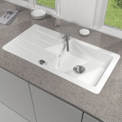 Evier 1 bac 100 x 51 cm VILLEROY ET BOCH Architectura 60 Blanc vidage automatique inclus