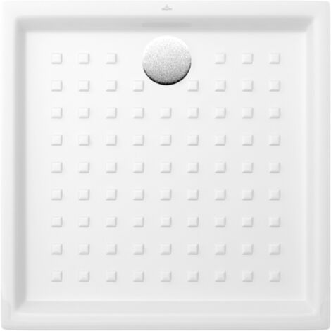 Villeroy & Boch – Receveur de douche à poser 100 x 100 cm – Céramique blanche – Surface antidérapante avec pastilles – Hauteur 6 cm