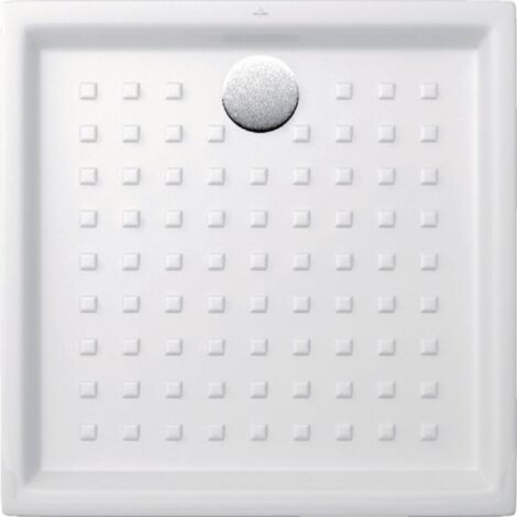 Villeroy & Boch – Receveur carré 90 x 90 cm en céramique blanche – Surface antidérapante – Extra-plat – Pose à encastrer ou à poser