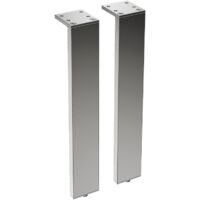 Burgbad – Pieds de meuble salle de bain – Aluminium chromé – Hauteur 21,5 cm – Fixation rapide – Lot de 2