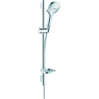 Set de douche 120 3jet EcoSmart 9 l/min avec barre Unica'S puro 65 cm et porte-savon chromé Hansgrohe Raindance Select E