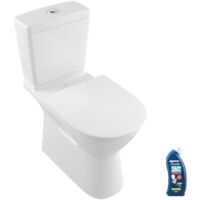 Villeroy & Boch – WC broyeur sans bride sortie horizontale – Technologie DirectFlush pour rinçage haute performance – Abattant frein de chute – Économie d'eau 3/6L