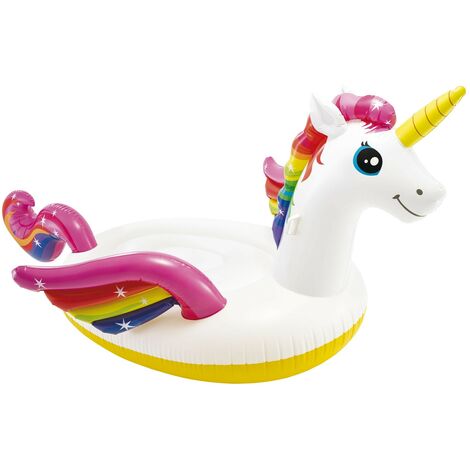 Schwimmende aufblasbare große Einhorn 287x193x165 cm - Isola forma Unicorno Intex 57281