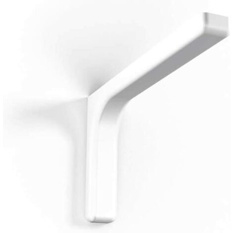 Paket 2 verchromte Zinkstahl -Stützklammern mit plastischer Abdeckung zum Befestigen der Wandregale - White12 cm