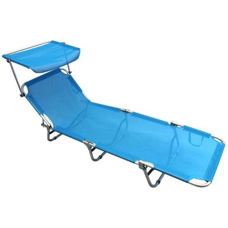 Aluminium Beach Folding Brandy Bett mit Enrique Register - LightBlue (1/2)
