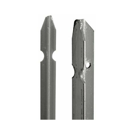 Verzinkte Stahleinsätze für Zäune mit Löchern zum Fixieren des T -Abschnittsnetzes - 250 cm.