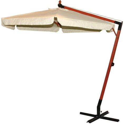 Garten Regenschirm in Naturholz 300 cm Bordeaux Blatt