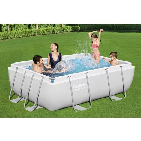 Rechteckiger Schwimmbad 282x196x84 Stahlrahmen mit Metallstruktur 56629