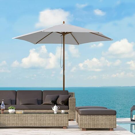 Runde Holzgarten Regenschirm 250 cm Garten Deluxe Sammlung