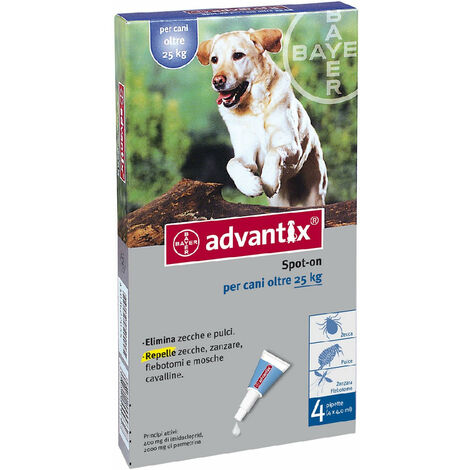 Vorteil für Hunde von 25 bis 45 kg Spot-On-Repellent gegen Pulcas Mosquito Mücken Bayer - 4 Pipette