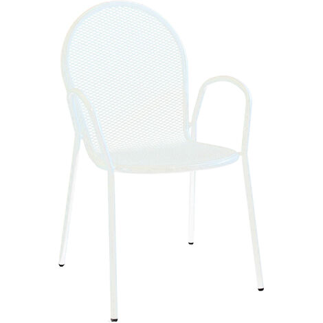 Sessel im Freien im Außenstuhlgarten mit Eisenstruktur Distrikt - White