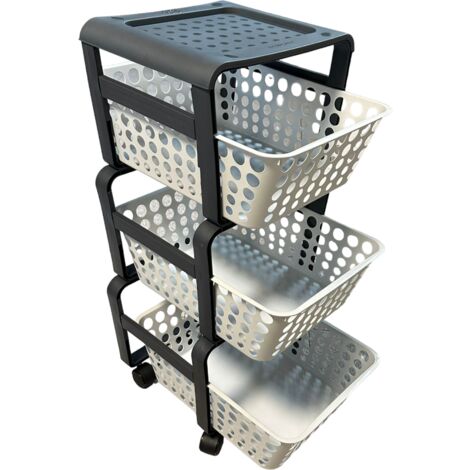 Brieftasche Trolley 29x41xh75 cm aus der Küche mit 3 Schubladen in Harzmodula (1/5)