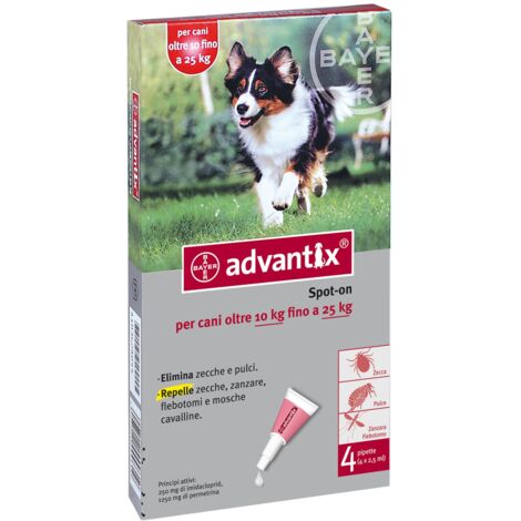 Vorteil für Hunde von 10 bis 25 kg Spot-On-Repellent gegen Pulcas Mosquito Mücken Bayer - 6 Pipette