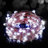 Leuchtkette von Mikro -LED -Außenkupferdraht - 180 Micro Led - Bianco - 3.3 Watt - Lunghezza 23 mt