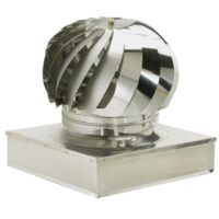 EDELSTAHLVENTILATOR, QUADRATISCH, ROTIERENDE RAUCHKAPPE, CM.52X52, KAMIN-OFENROHR