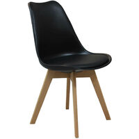 Holz- und Plastik -Innenstuhl mit gepolstertem sammelem Sitz - Black