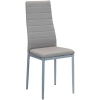 Innenstuhl in Stahl mit Rückenlehne und Sitzung in Vivian Eco -Leder - DarkKhaki
