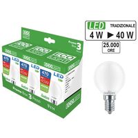 Kit 3 LED -Glühbirnen in Miniglobo E14 Ecolight 4W