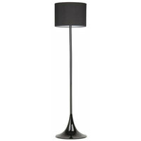 Stammlampe 171 cm vom Innenraum in schwarzem Metall mit schwarzem Lampenschatten