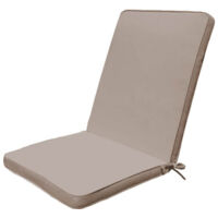 Abnehmbar und wasserdichtes Polyesterkissen mit mittlerer Rückseite 90 x 40 cm pro Stuhl - Tan