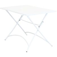 Tabelle 110x70 cm Closable Outdoor Klappgarten Garten mit Struktur und Top in Stahleisen Mini - White