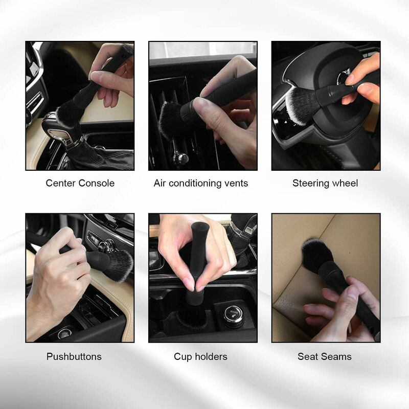 2er-Pack Auto-Reinigungsbürste, Reinigungsbürste, Pflegebürste, Auto-Detaillierungsbürste  für Auto-Reinigungsräder, Motorrad, Armaturenbrett, Innenraum, Außen, Leder