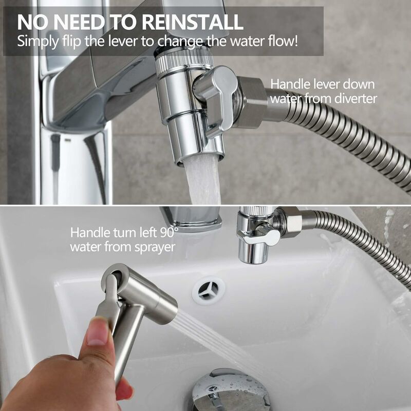 Schalter Wasserhahn Adapter Küchenspüle Splitter Diverter Ventil Wasserhahn  Anschluss für WC Bidet Dusche