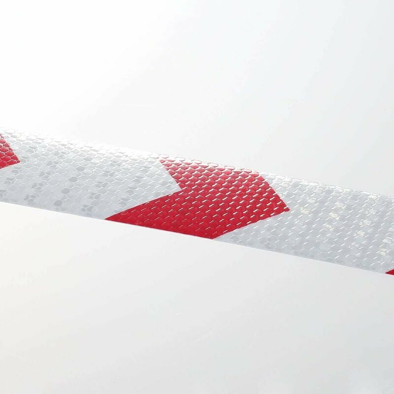Reflektierendes Warnband, 25 m x 5 cm, Reflektor-Sicherheitsband für  Pfeilausrichtung, Warnschild, hohe Sichtbarkeit, hohe Intensität, Pfeil in  Rot und Weiß