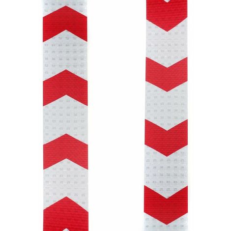 Reflektierendes Warnband, 25 m x 5 cm, Reflektor-Sicherheitsband für  Pfeilausrichtung, Warnschild, hohe Sichtbarkeit, hohe Intensität, Pfeil in  Rot und Weiß