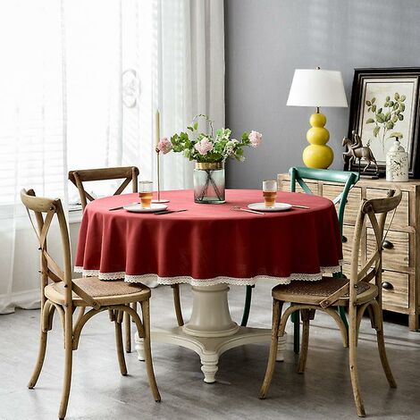 Runde Tischdecke 180 cm Durchmesser, waschbare Tischdecke für Restaurant