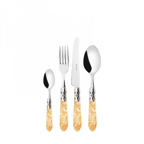 24 pièces couverts ensemble dans un pack en or transparent en bois Aladdin ghiera cromata Bugatti