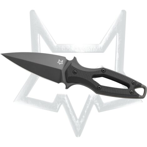 Fox aka couteau Elmax fixe dans le bouclier de lame à lame en acier inoxydable, poignée noire G10
