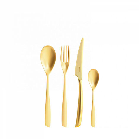 Ensemble de 24 pièces dans une boîte-cadeau avec une fenêtre en or Golden PVD Riviera Gold Bugatti