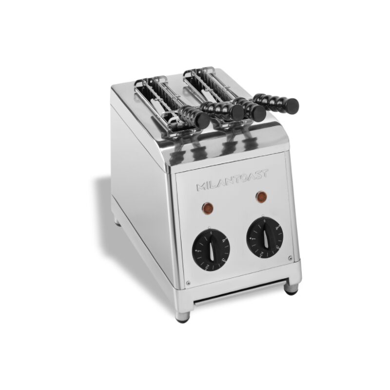 Klassiker Edelstahl Toaster mit 2 Zange für Sandwich extra Grandi