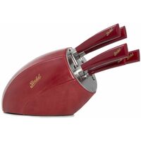 Sinn schwarzer Holdcoltelli -Stamm + Set 5 Eleganz Rot - Berkel Messer