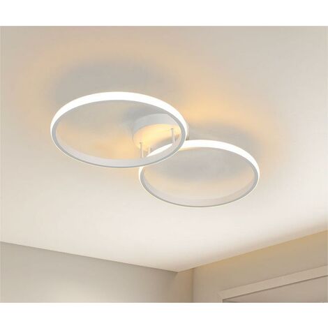 AISKDAN Kreatives Design LED-Deckenlampe Doppelring 36W, Einzelring Licht Deckenleuchte - Durchmesser Moderne aus Metall, 3000K, Warmes