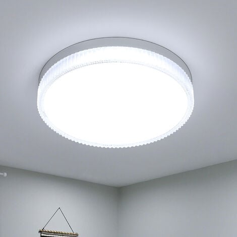 AISKDAN Moderne LED-Deckenleuchte 36W 4050LM, kaltweiss 6500K, schlankes  rundes Licht für Bad, Küche, Schlafzimmer