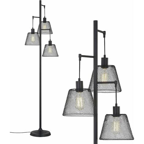 BRILLIANT Lampe, Ranut LED Standleuchte 3flg schwarz, 3x LED integriert, 8W  LED integriert, (1067lm, 3000K), Mit 3-Stufen-Touchdimmer