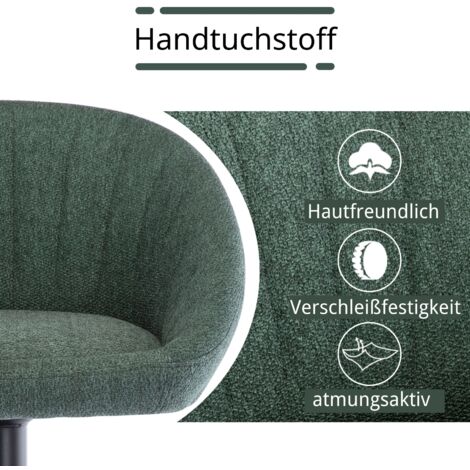 Barhocker mit Lehne drehbar für Küche aus Handtuchstoff höhenverstellbar Grün 2er Set Wahson