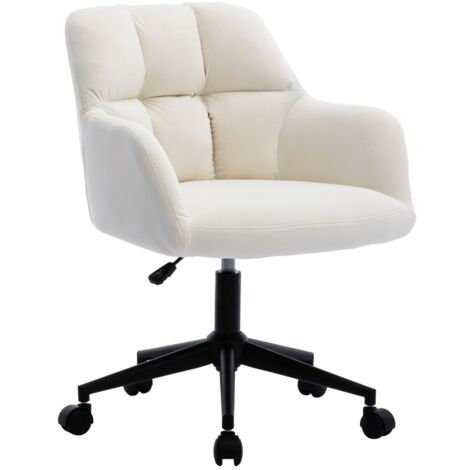 Bürostuhl Schreibtischstuhl drehbar Drehstuhl höhenverstellbar Computerstuhl mit Armlehne Arbeitsstuhl für Arbeitszimmer, Samt, Beige