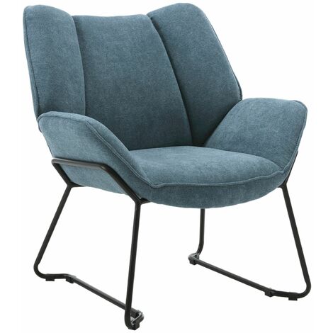 Relaxsessel Wohnzimmer Loungesessel Relaxsessel mit Metallbeinen für Wohnzimmer wahson, Blau Wahson