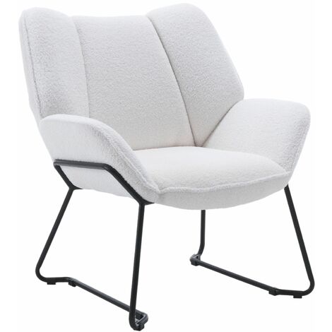 Relaxsessel Wohnzimmer Loungesessel Relaxsessel mit Metallbeinen für Wohnzimmer wahson, Weiß Wahson
